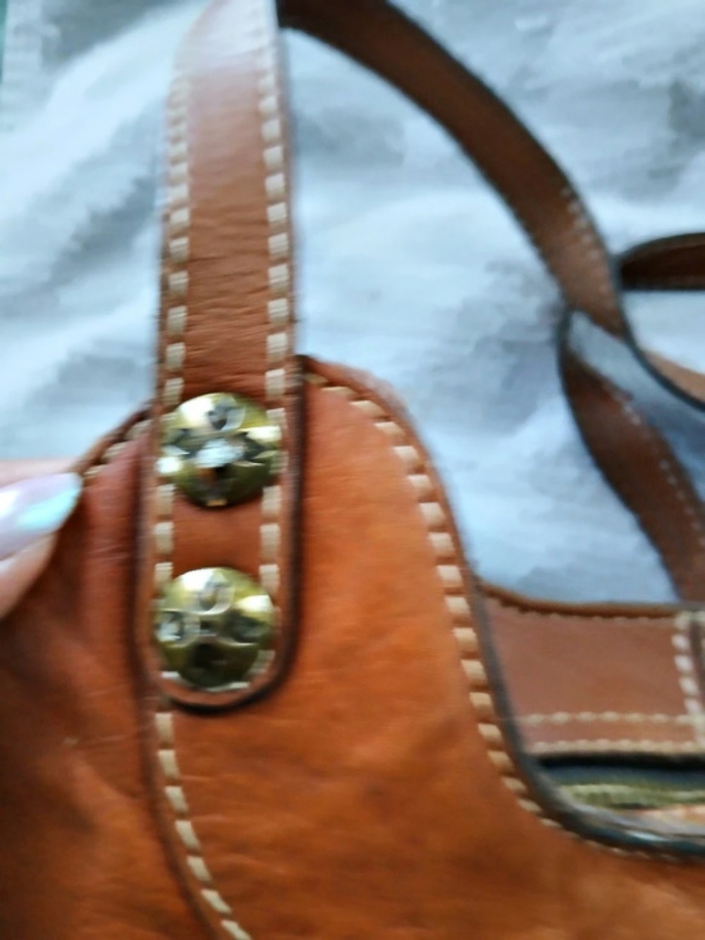 Patricia Nash Studded Brown Leather Hobo - Picture 13 of 16